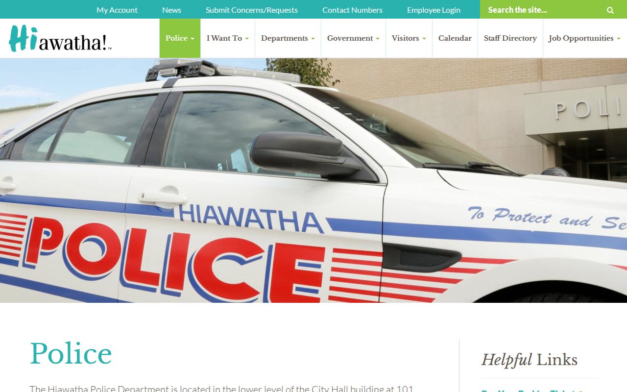 Hiawatha Police arrest record request information