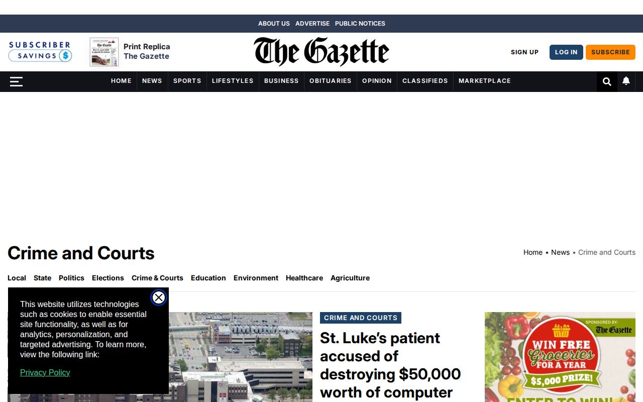 The Gazette Crime and Courts section serving Linn County