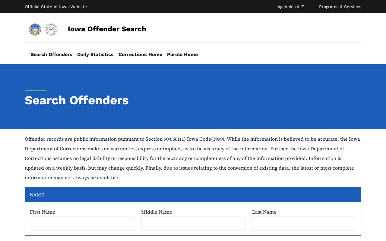 Iowa DOC offender photo search for Linn County records